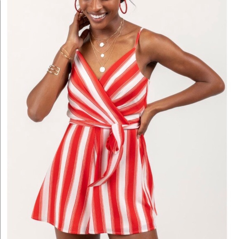 Red striped Romper